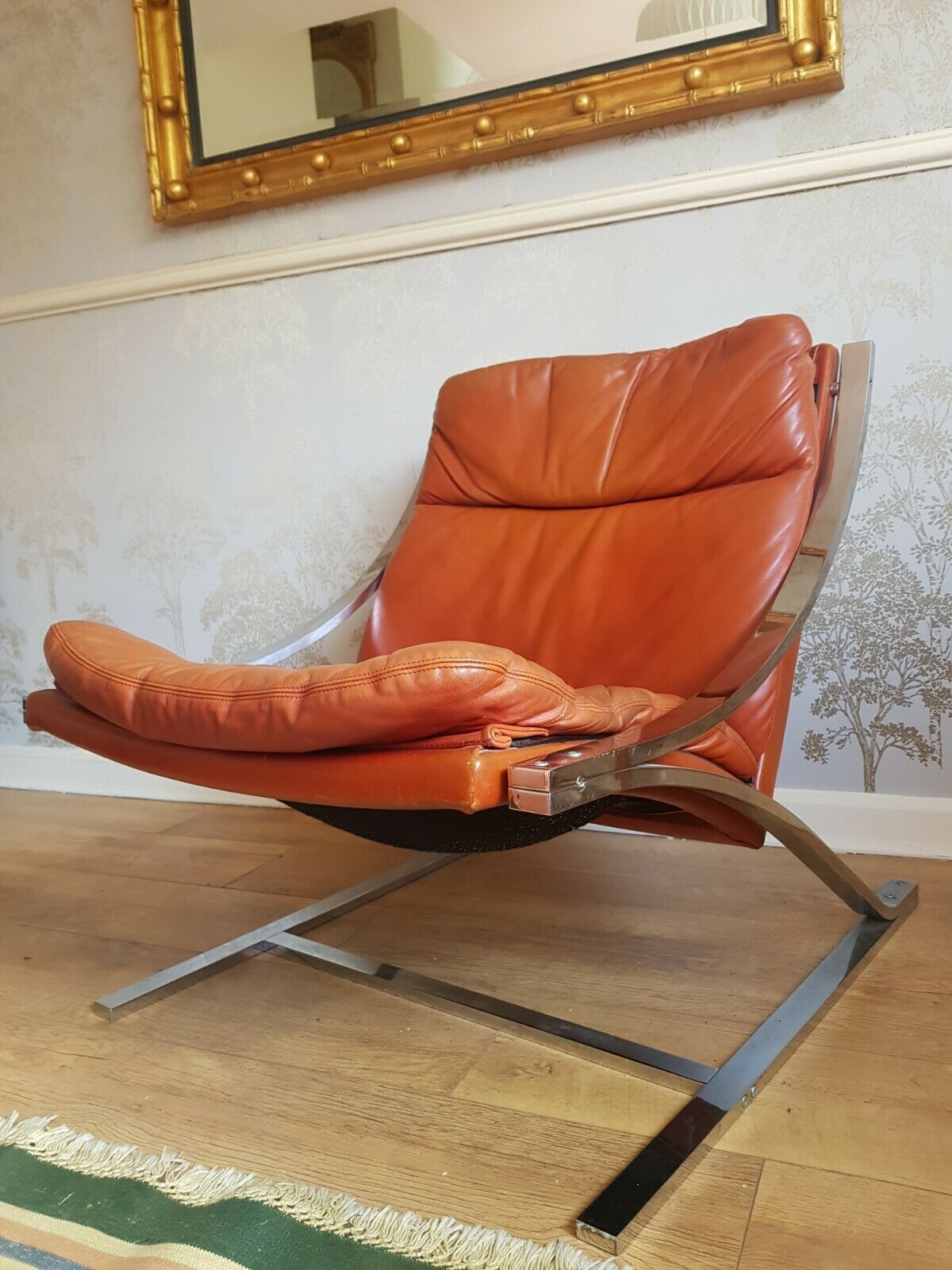 A Mid Century Leather Armchair By Paul Tuttle For Strassle Switzerland photo for sale