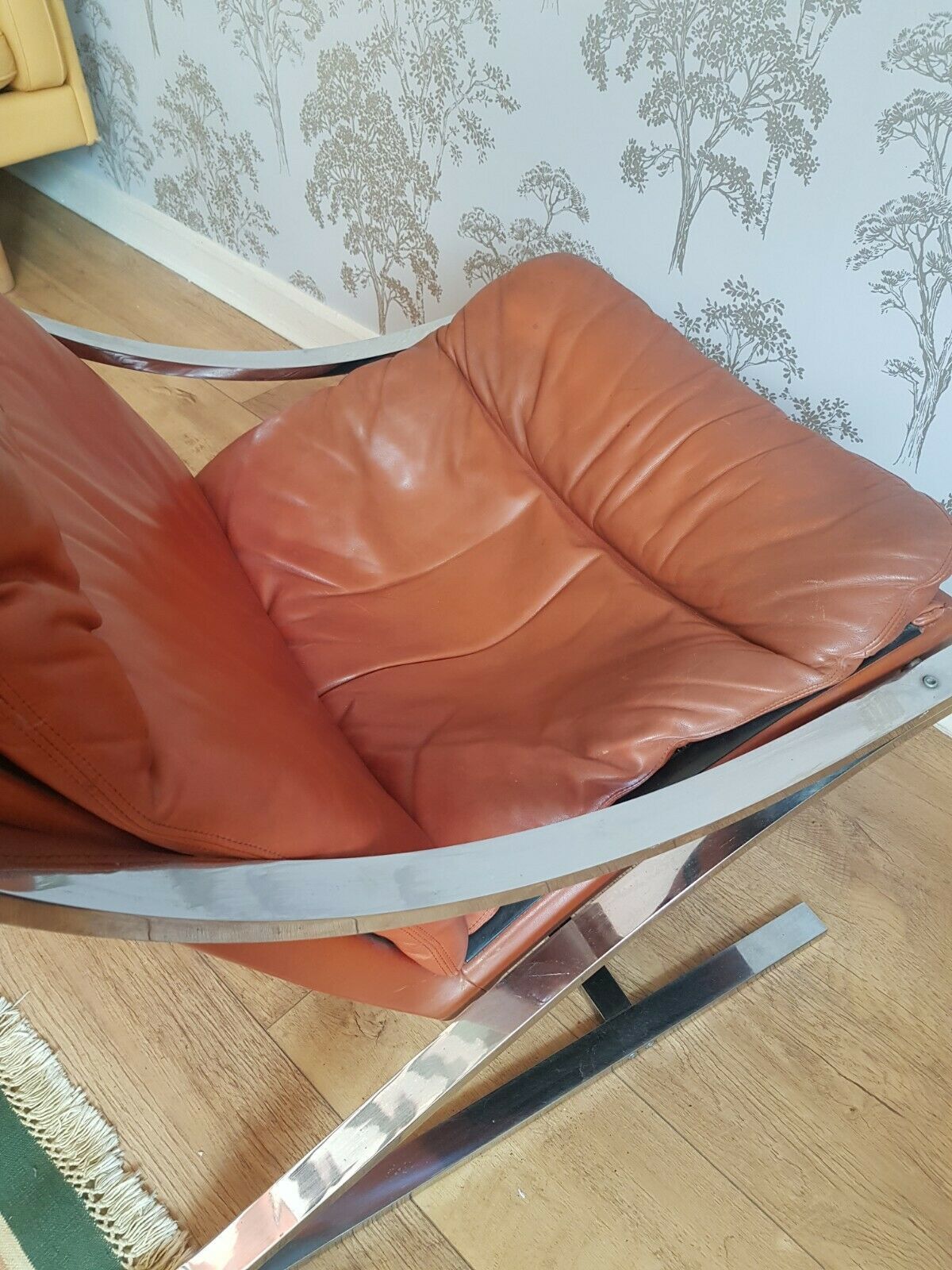 photo for sale A Mid Century Leather Armchair By Paul Tuttle For Strassle Switzerland