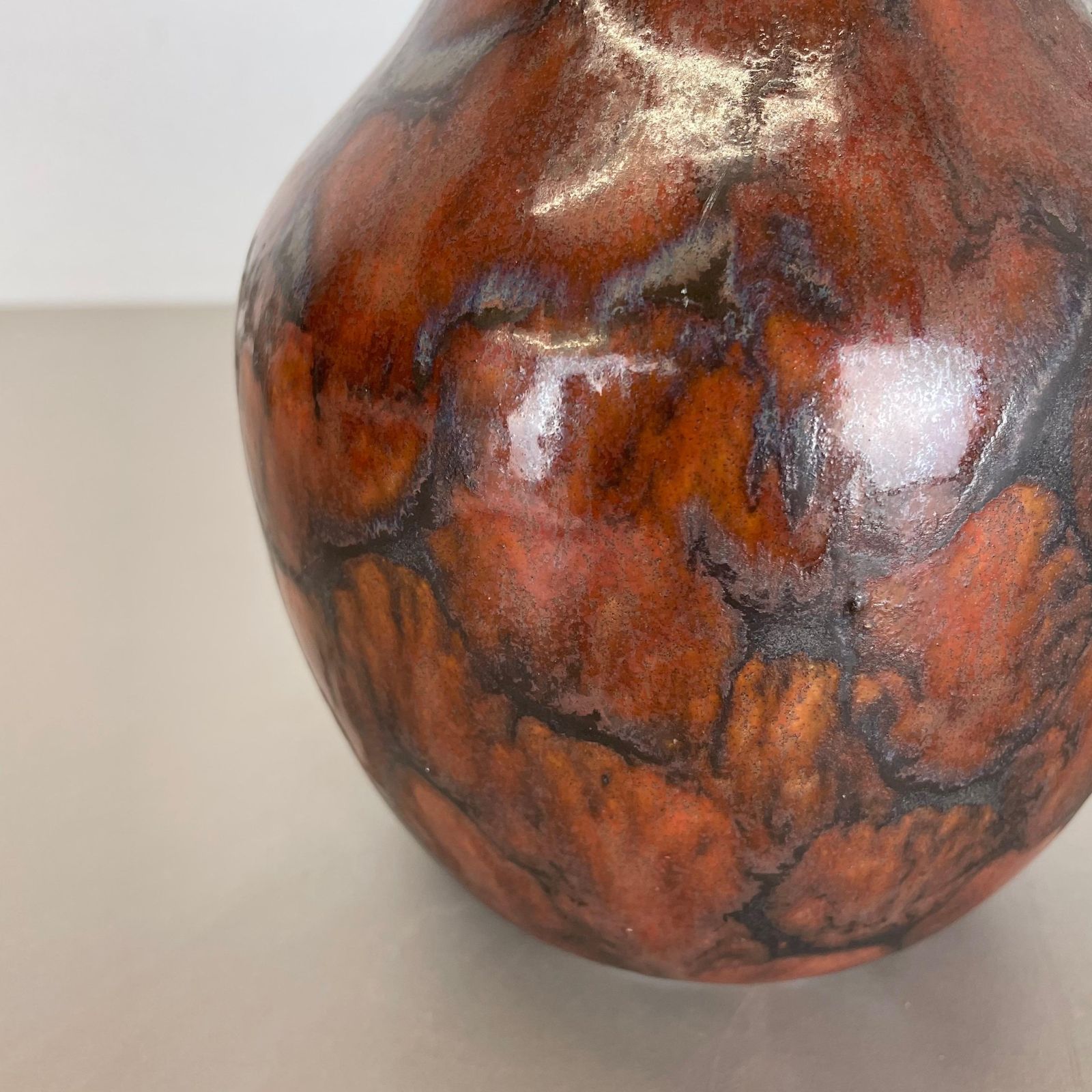 Set Of 2 Pottery Vases Fat Lava Abstract Designed By Ruscha, Germany, 1960s photo vinterior