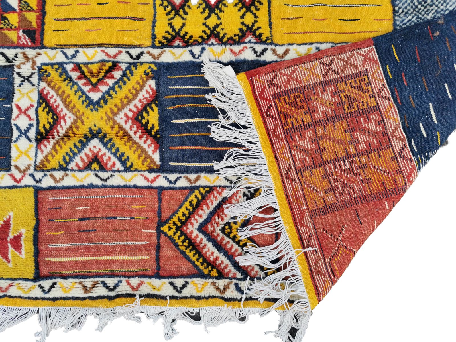 Large Handmade Traditional Moroccan Rug. Natural Wool And Camel Hair.9.1x5.2 Ft photo for sale