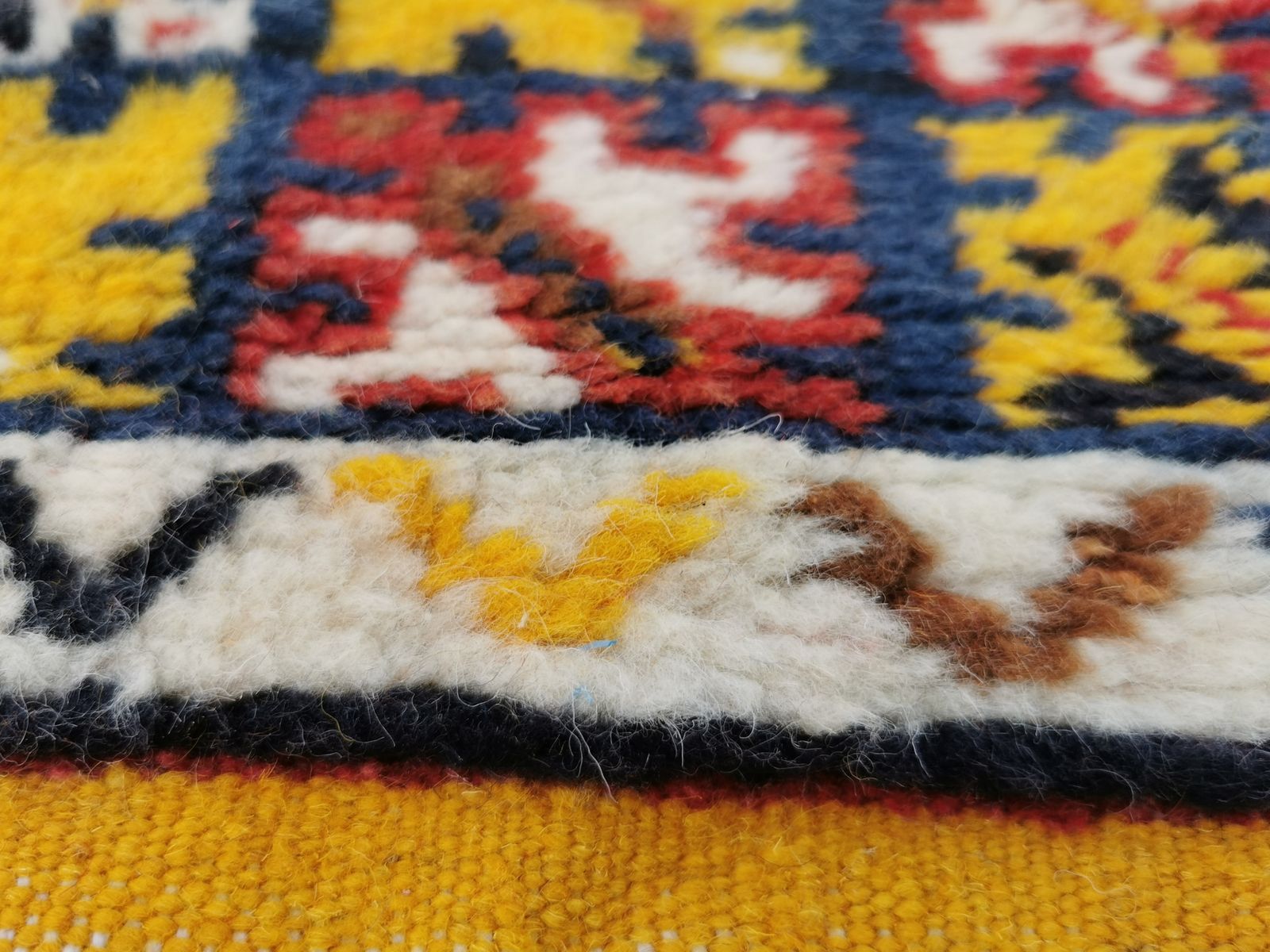 Large Handmade Traditional Moroccan Rug. Natural Wool And Camel Hair.9.1x5.2 Ft photo vintage