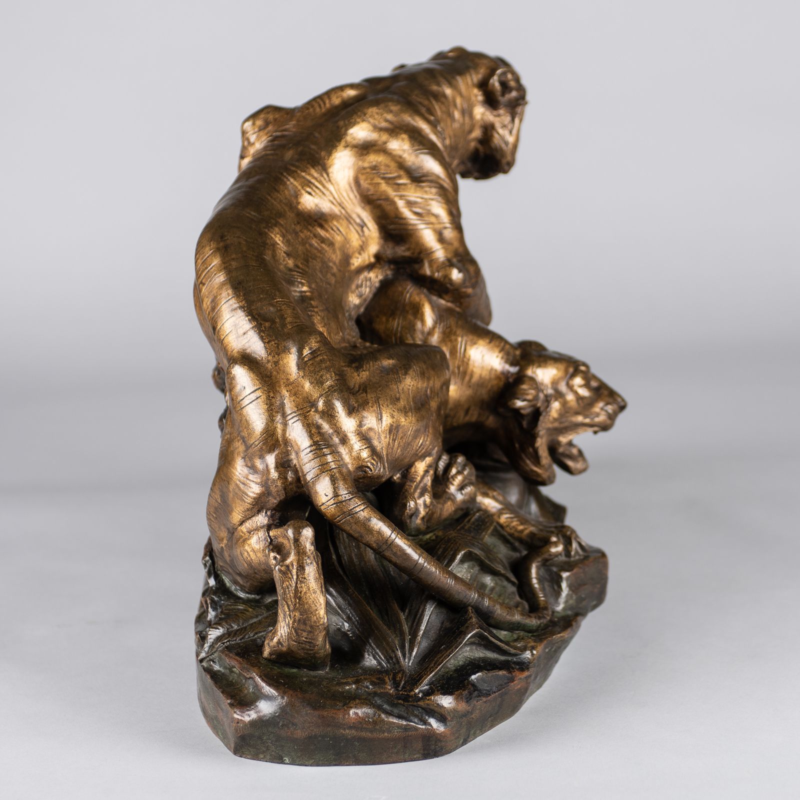 A Stunning 19th Century French Bronze Sculpture Of Two Tigers. Signed E.Drouot photo 4560.0