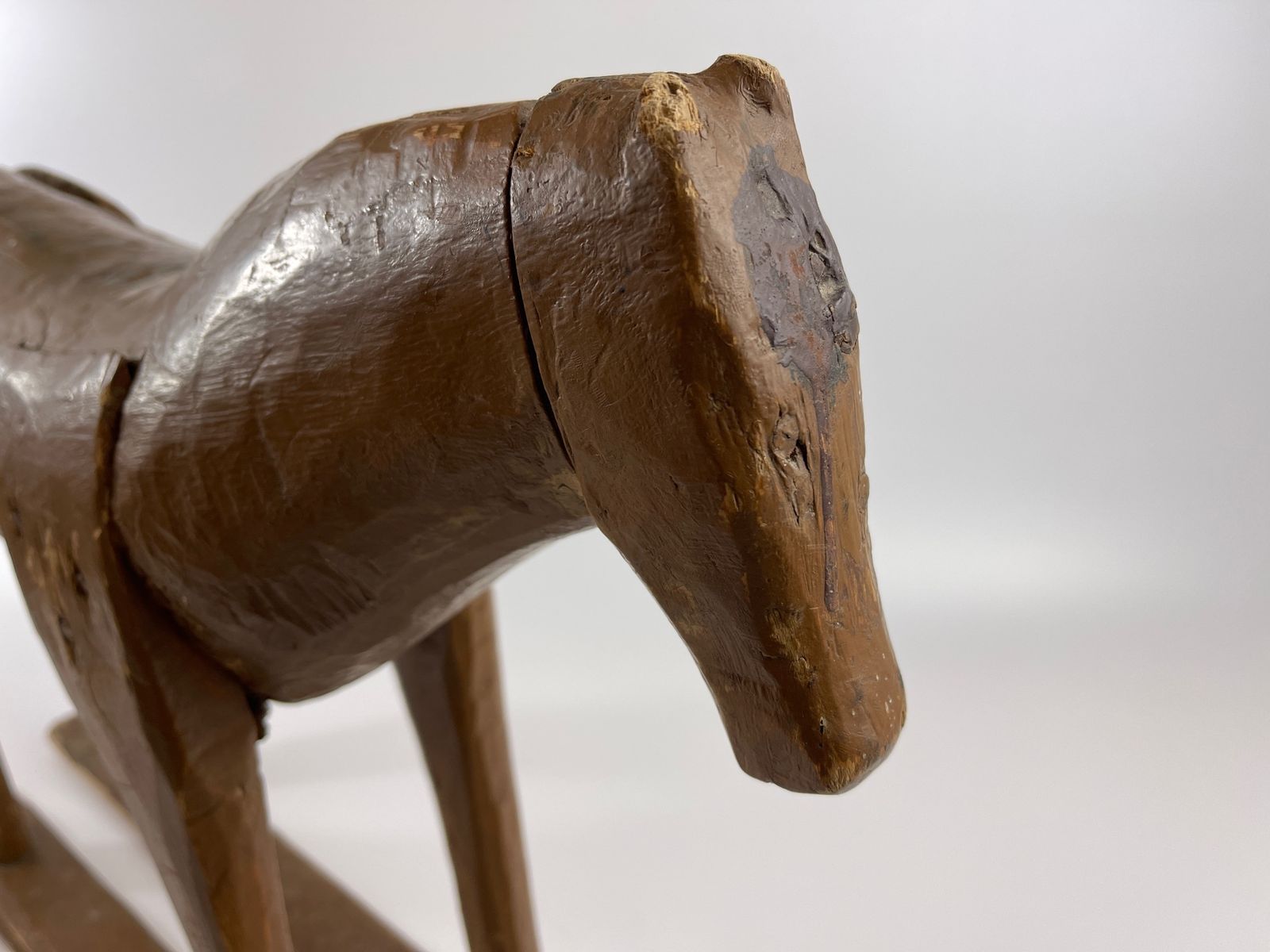 Antique, Wooden Horse, Scandinavian Folk Art From The Beginning Of The 20th Century photo vinterior