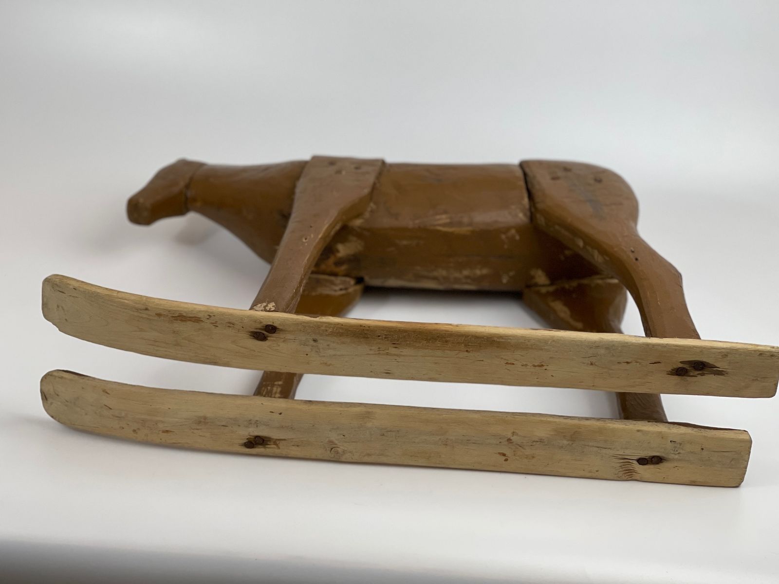 Home Decor Antique, Wooden Horse, Scandinavian Folk Art From The Beginning Of The 20th Century photo