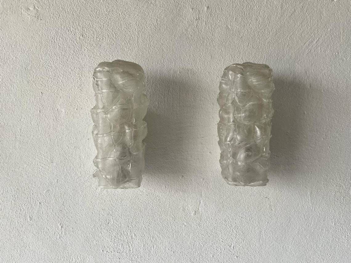 Crystal Glass In Exceptional Shape Pair Of Rare Sconces By Doria 1960 Germany photo furniture