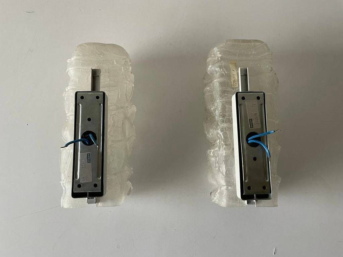 photo furniture Crystal Glass In Exceptional Shape Pair Of Rare Sconces By Doria 1960 Germany
