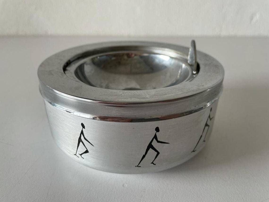 Mid Century Modern Set Of 2 Ashtray And Cigarette Dispenser By Radaelli 1960s Italy photo for sale