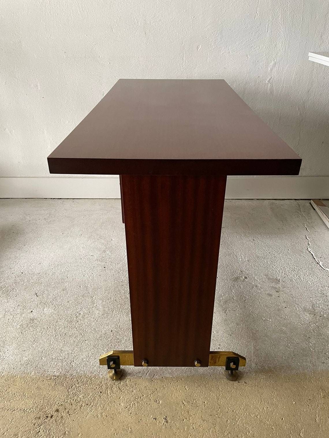 Mid Century Modern Italian Desk With 5 Drawers 1960s Italy photo vinterior