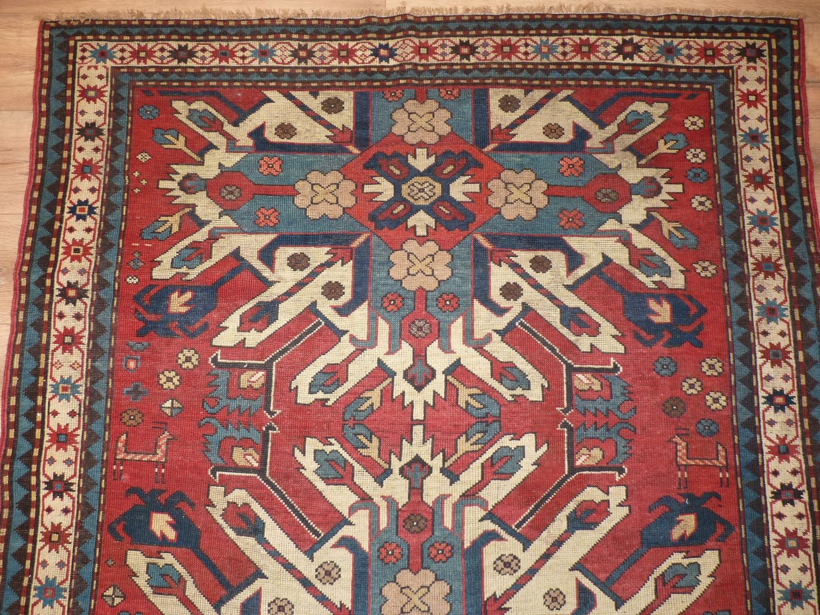 Antique Caucasian Eagle Kazak Rug 323 X 136 Cm (10'7" X 4'6") photo Textiles