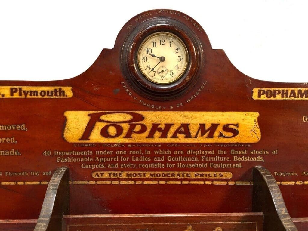 Antique Advertising   Pophams Plymouth Shop Display Sign / Stationary Cabinet photo Furniture
