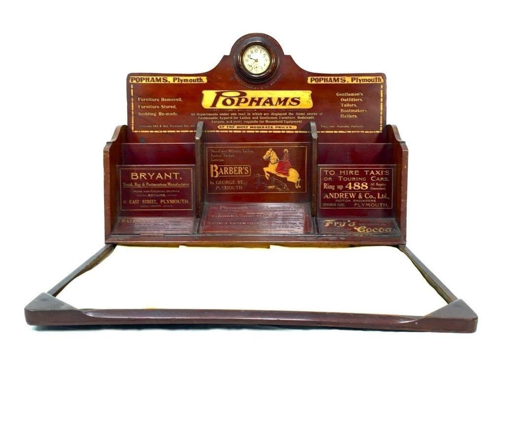 Antique Advertising   Pophams Plymouth Shop Display Sign / Stationary Cabinet photo buy