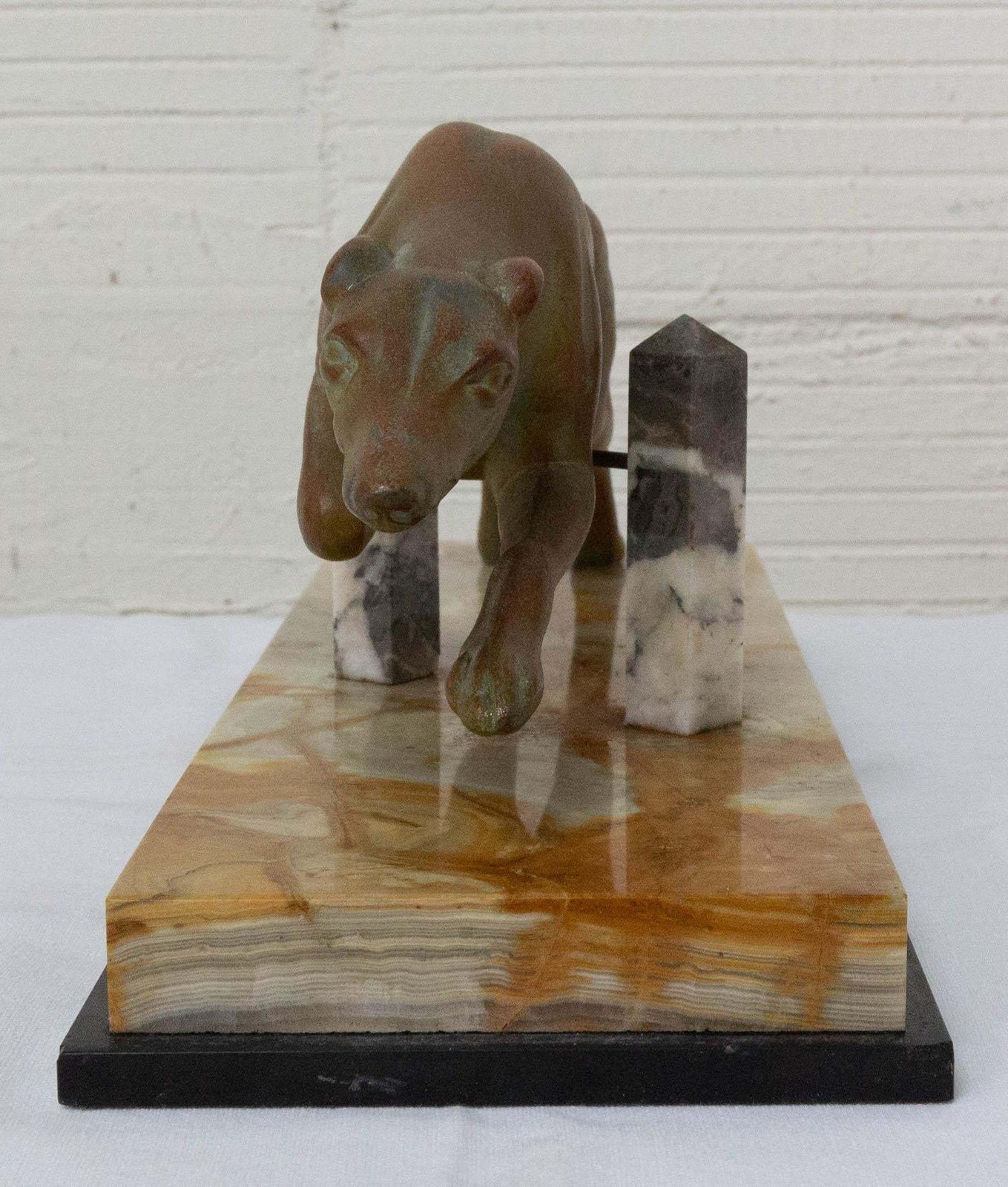 French Art Deco Marble Spelter Greyhound, Circa 1930 photo for sale