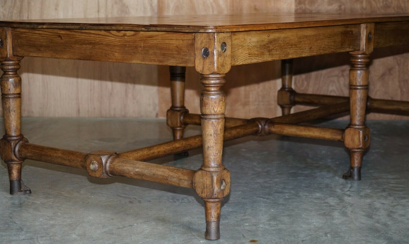 Unique Antique Victorian 1860 Ships Refectory Dining Table Phosphor Bronze Feet photo buy