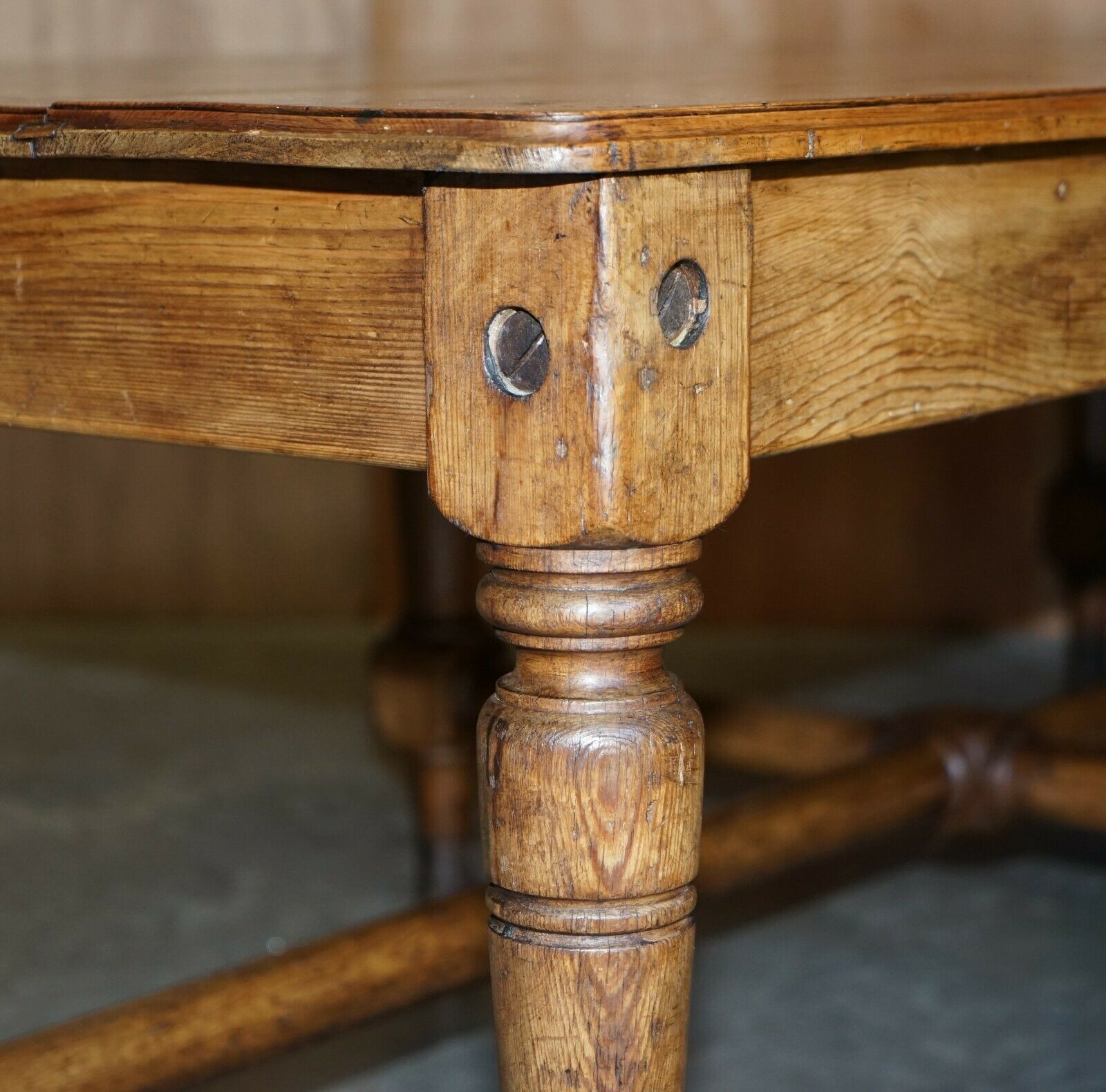 Unique Antique Victorian 1860 Ships Refectory Dining Table Phosphor Bronze Feet photo vintage