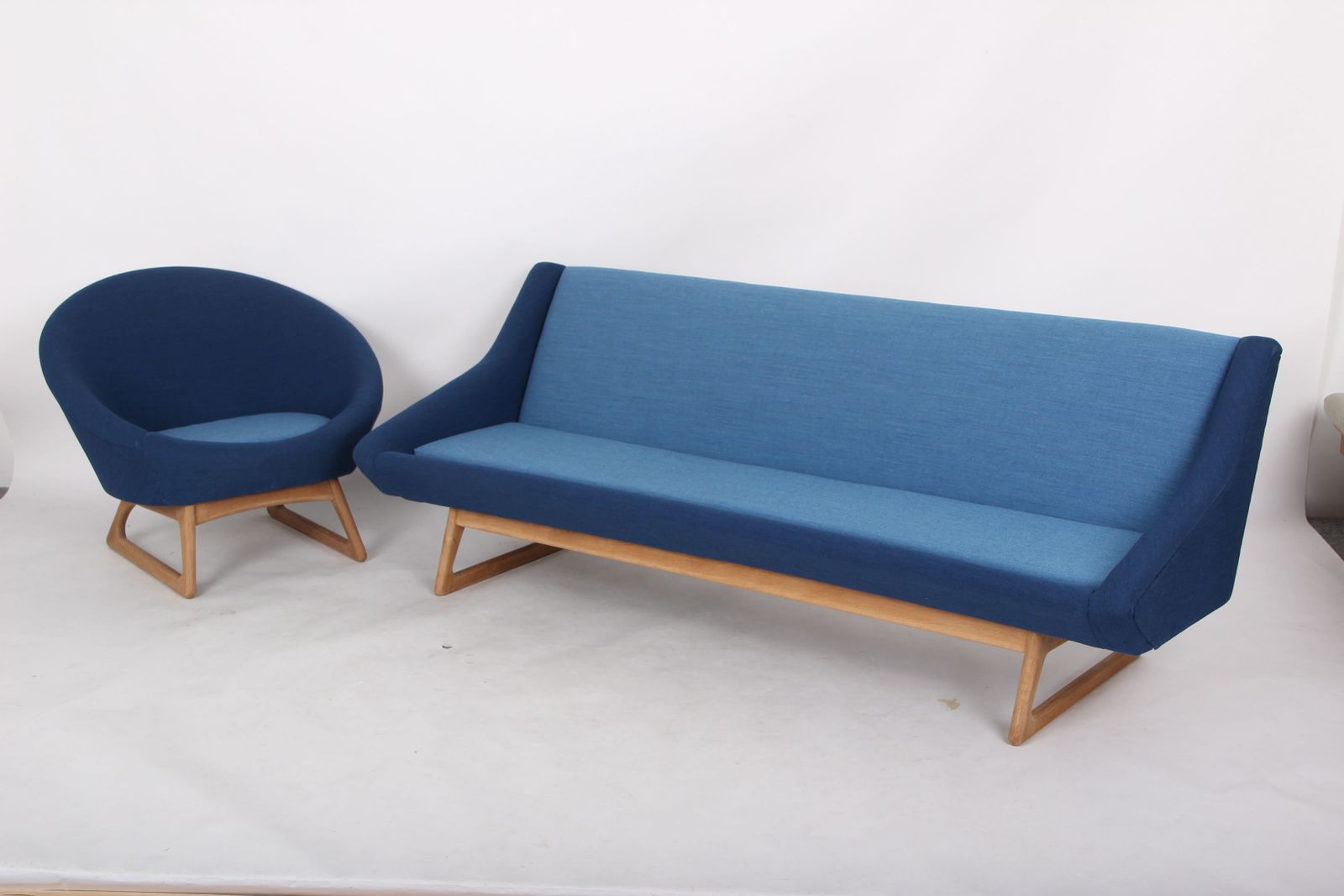 Danish Design From 1958. Kurt østervig. 1 Loungechair And One  3 Seat Sofa. Rare Design: Model No 57 A. Rolschau Denmark.