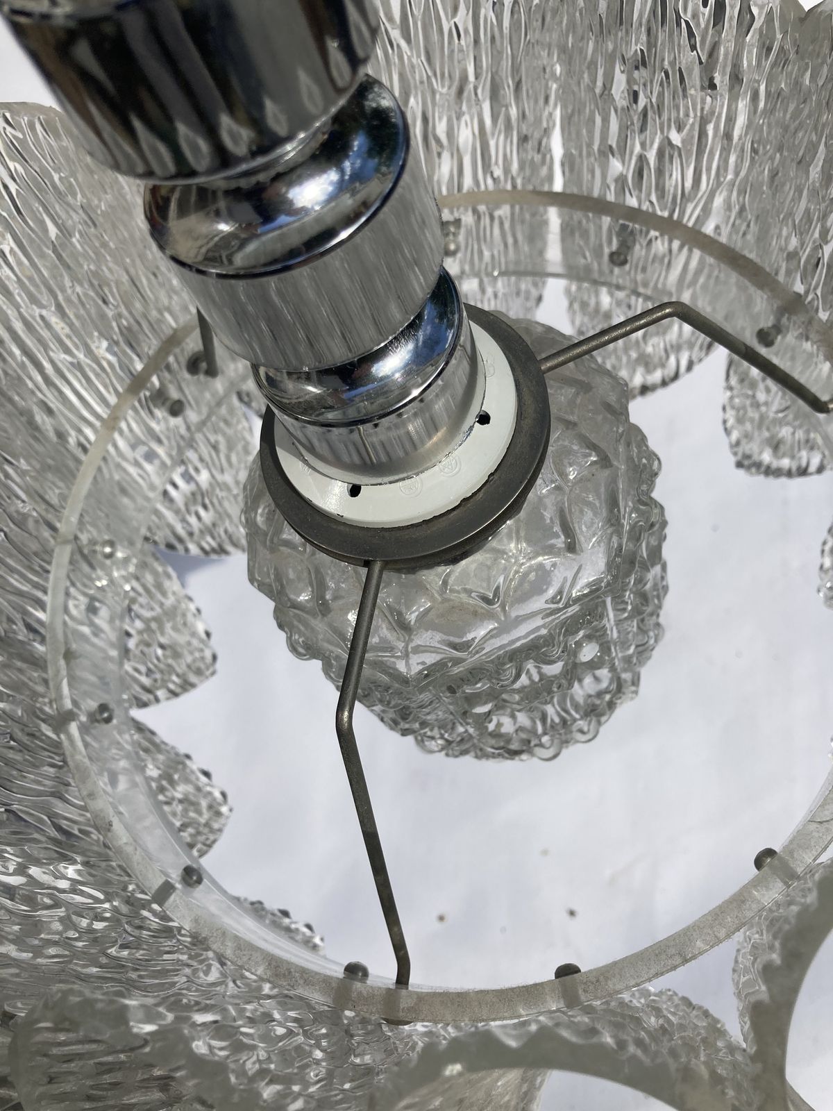 Acrylic Ice Glass Chandelier, Germany 1970s photo vintage