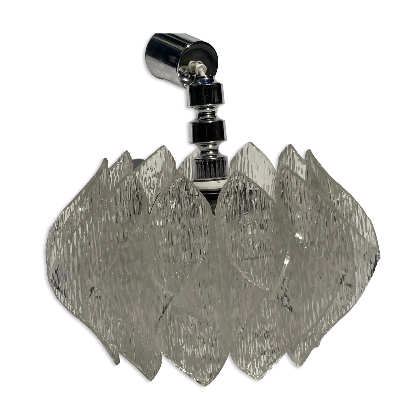 Acrylic Ice Glass Chandelier, Germany 1970s