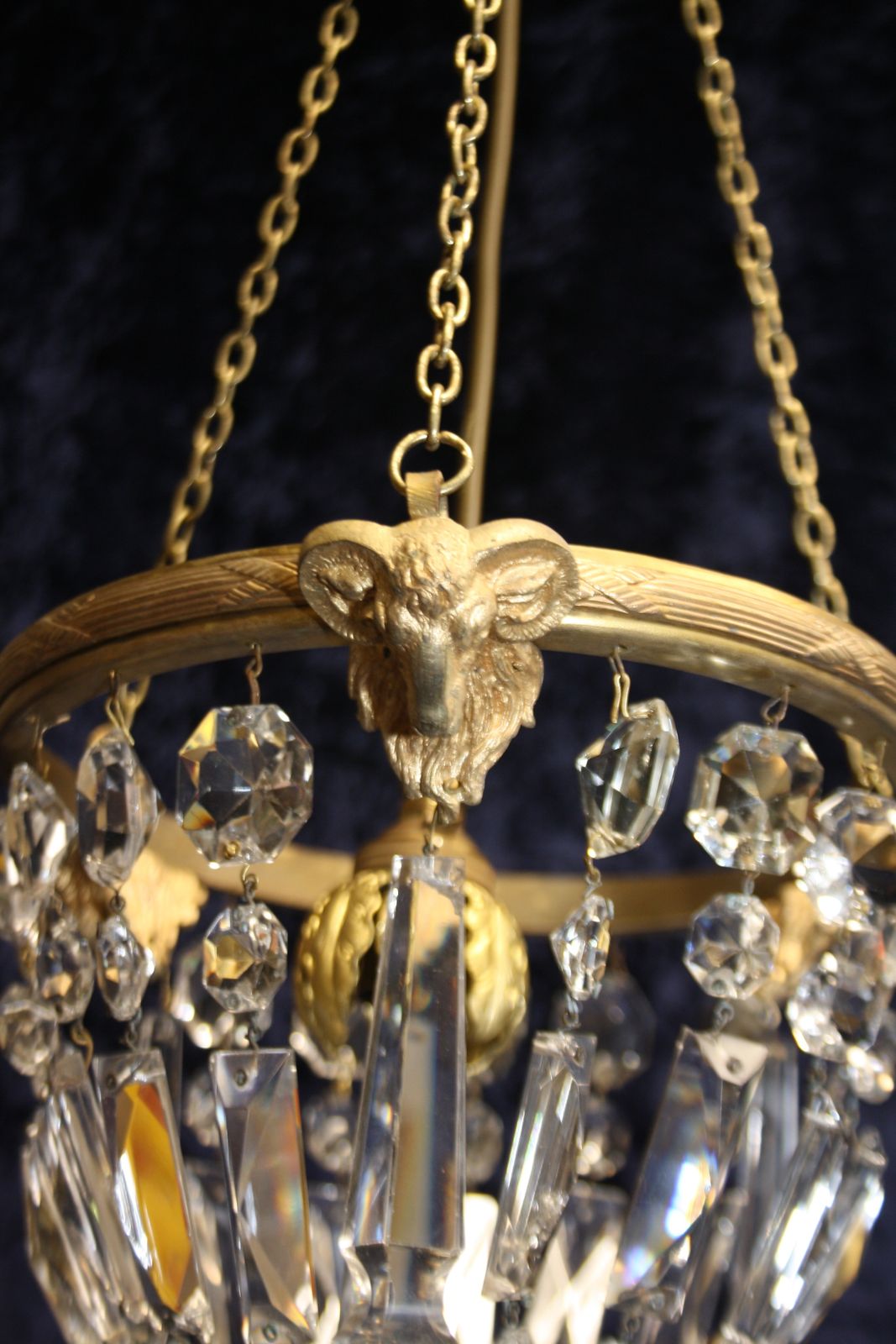 Early 20th Century Chandelier With Ramsheads photo buy