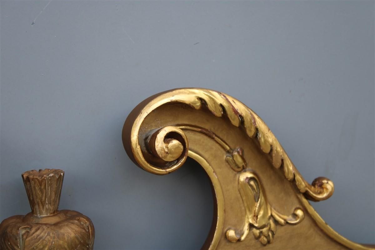Pair Of Rare Wall Mirrors Wood And Gold Leaf 1955 Cantù Giovanni Gariboldi Style photo 7802.0