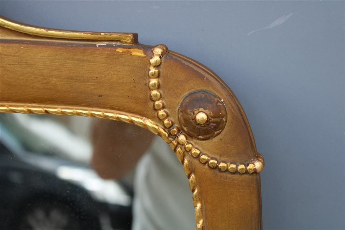 Pair Of Rare Wall Mirrors Wood And Gold Leaf 1955 Cantù Giovanni Gariboldi Style photo buy