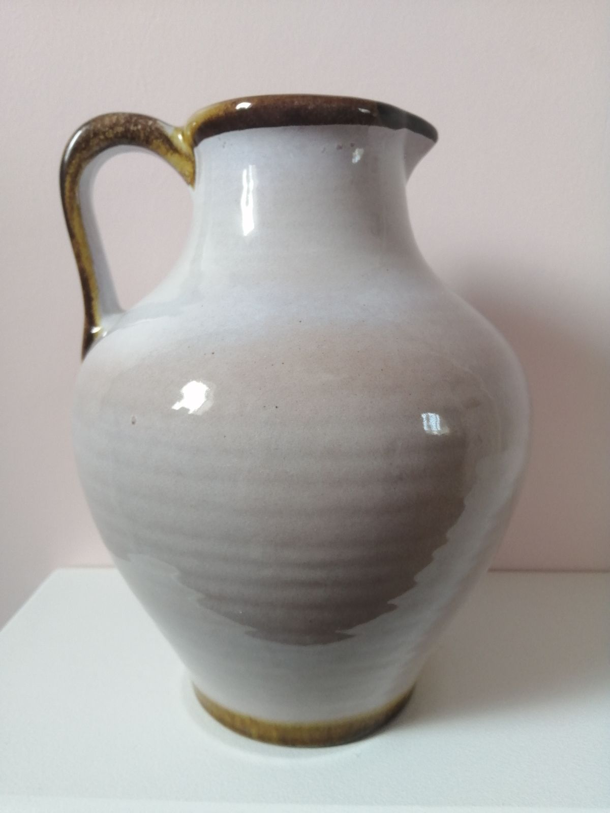 Midcentury German Fat Lava Art Pottery Jug Manner Of Bernard Leach photo furniture