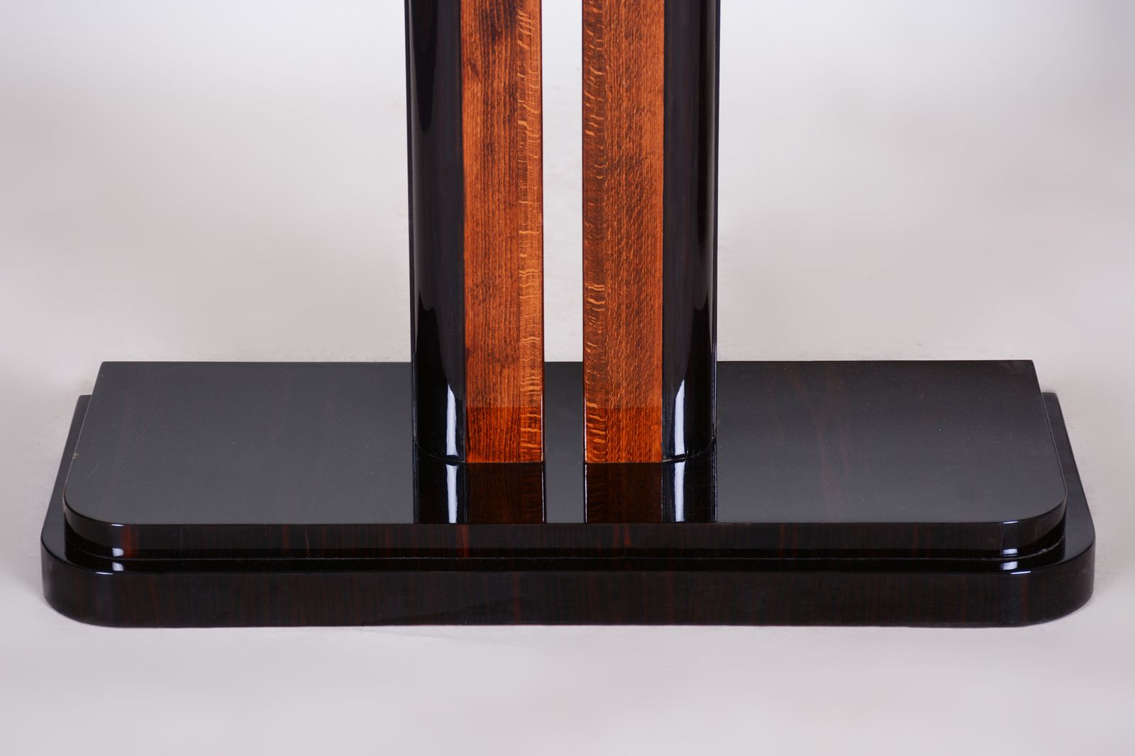 Pair Of Unique French Artdeco Bed Side Tables, High Gloss, Makasar, 1920s photo 3550.0
