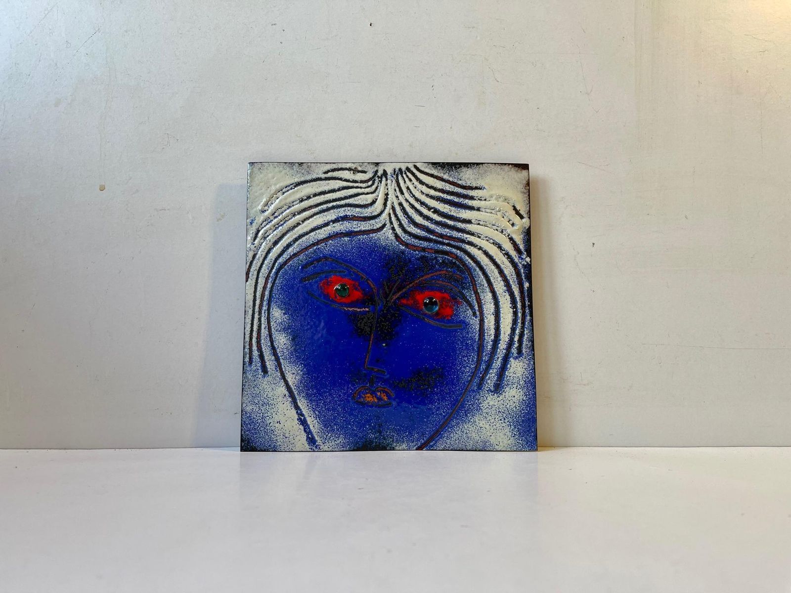 photo furniture Modernist Enamel Art Work By Jacob Hull 1970s