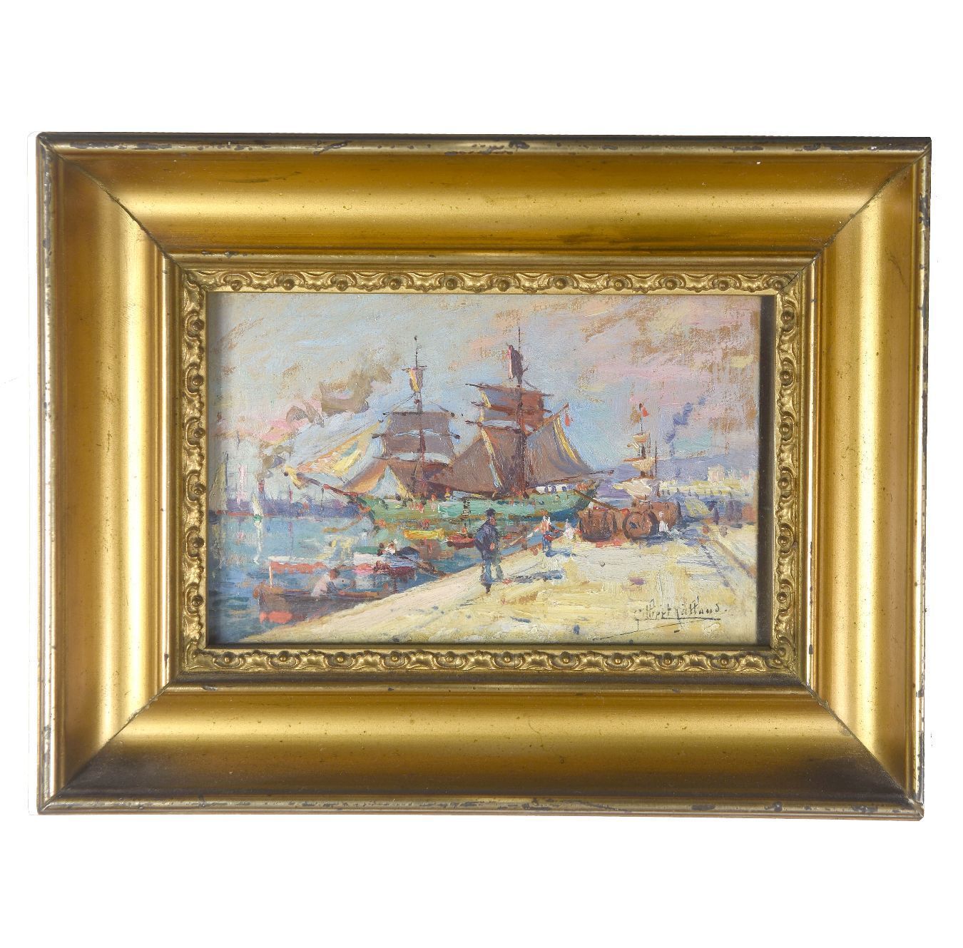 Miniature Marine Painting By Gilbert Galland