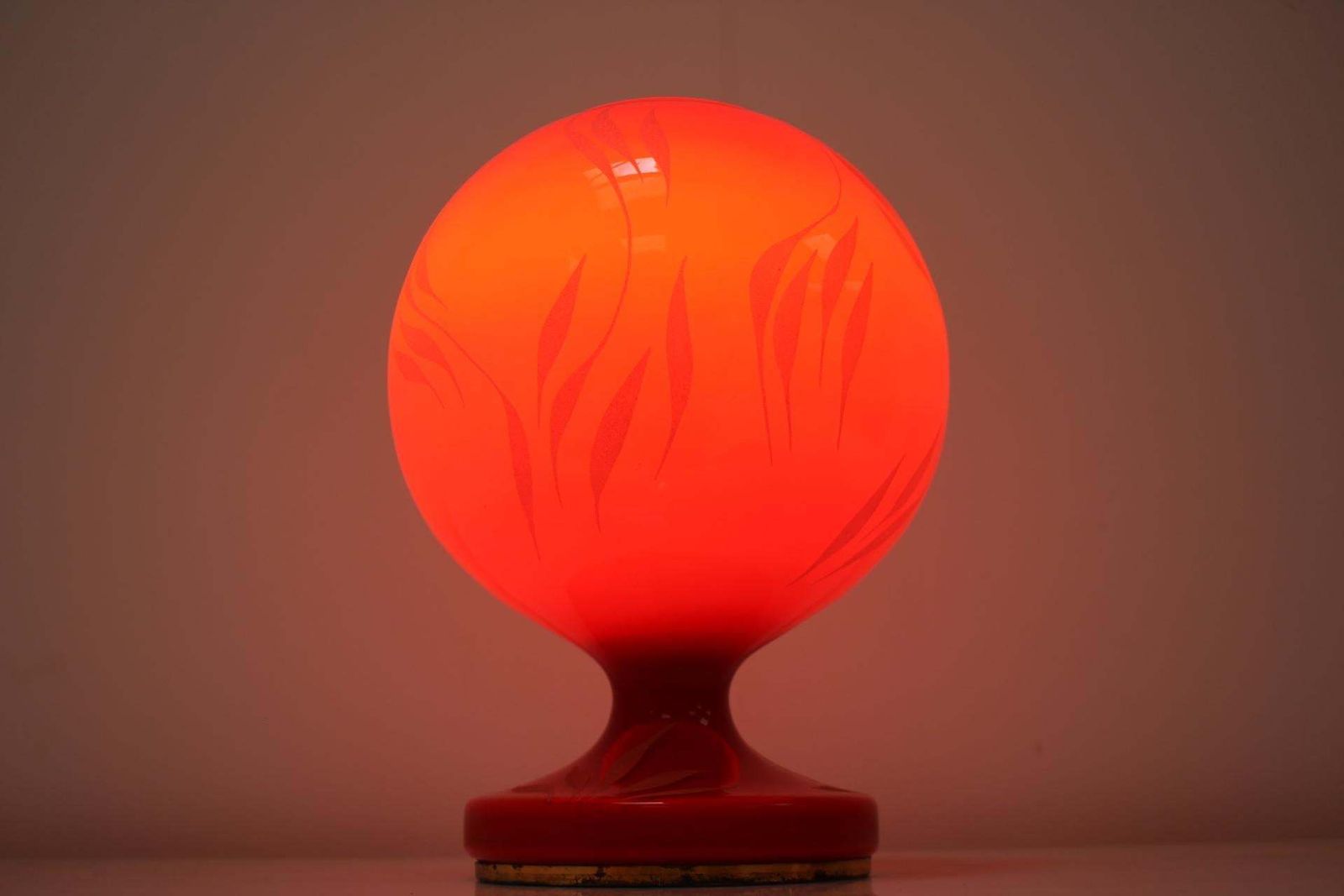 Mid Century All Glass Table Lamp/Osvetlovaci Sklo Valasske Mezirici 1970's. photo buy