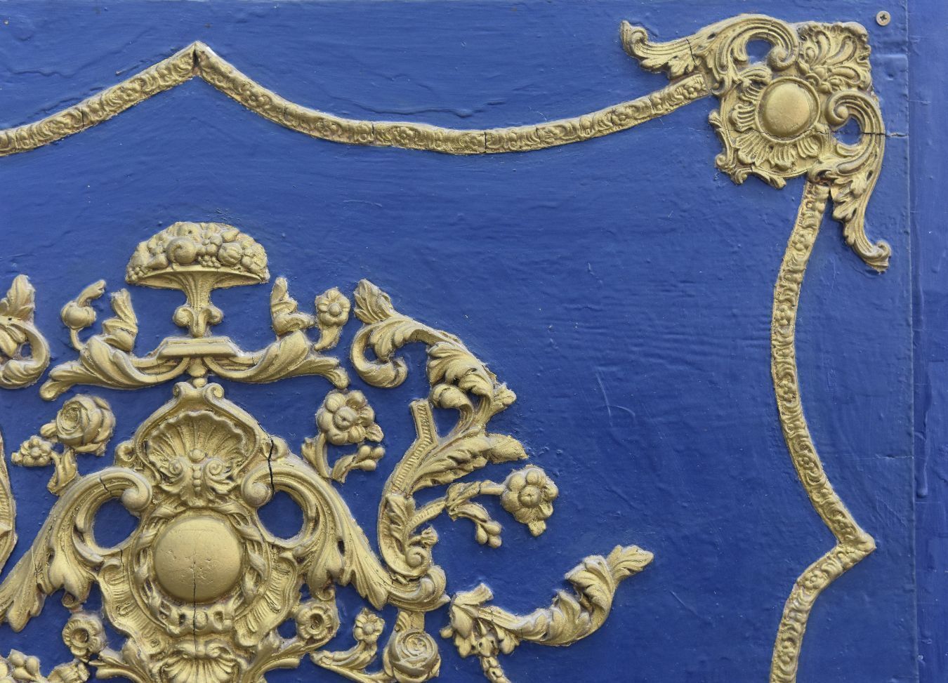 Louis XVI Style 19th Century Trumeau In Wood And Royal Blue Lacquered Stucco photo Home Decor