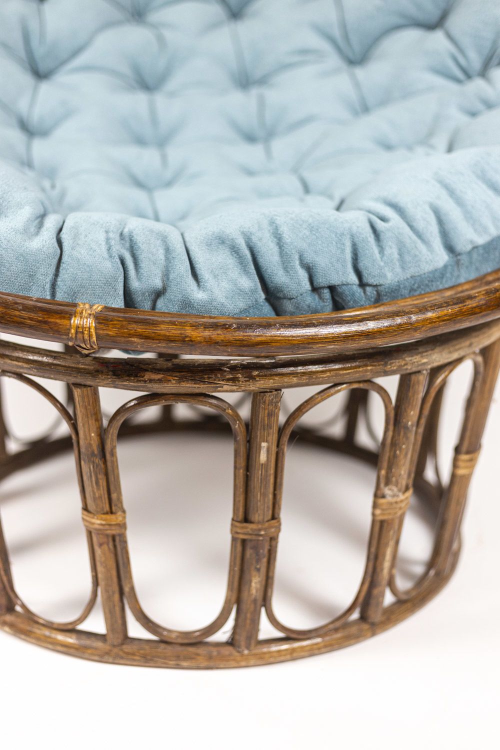 photo furniture Paire Of Fauteuils In Rattan. Rotary Seat To Put On The Stool.