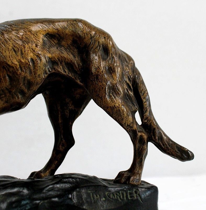 Bronze German Shepherd Dog By Cartier, Early 20th Century photo vintage