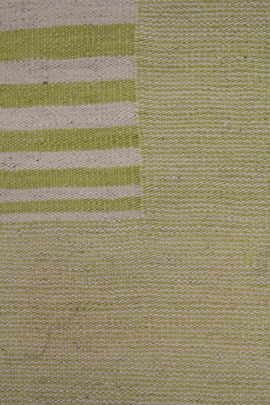 Handmade Modern Striped Rug, Green Yellow Scandinavian Kilim 150x197cm photo 665.0