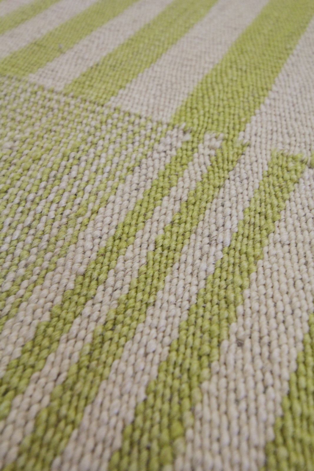 Handmade Modern Striped Rug, Green Yellow Scandinavian Kilim 150x197cm photo buy