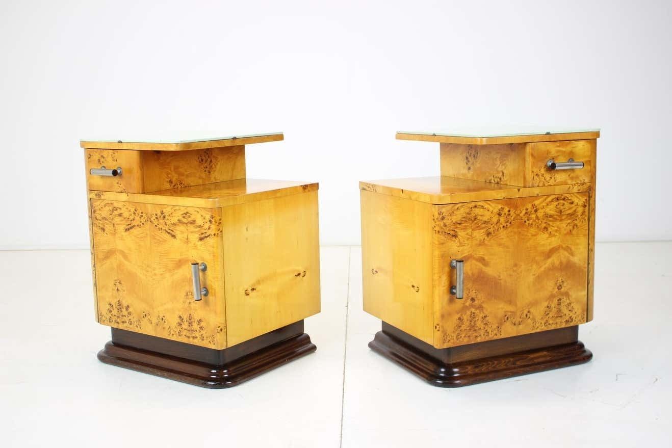 Set Of Two Bedside Tables Designed By Jindřich Halabala For Up Závody, 1950's photo Furniture