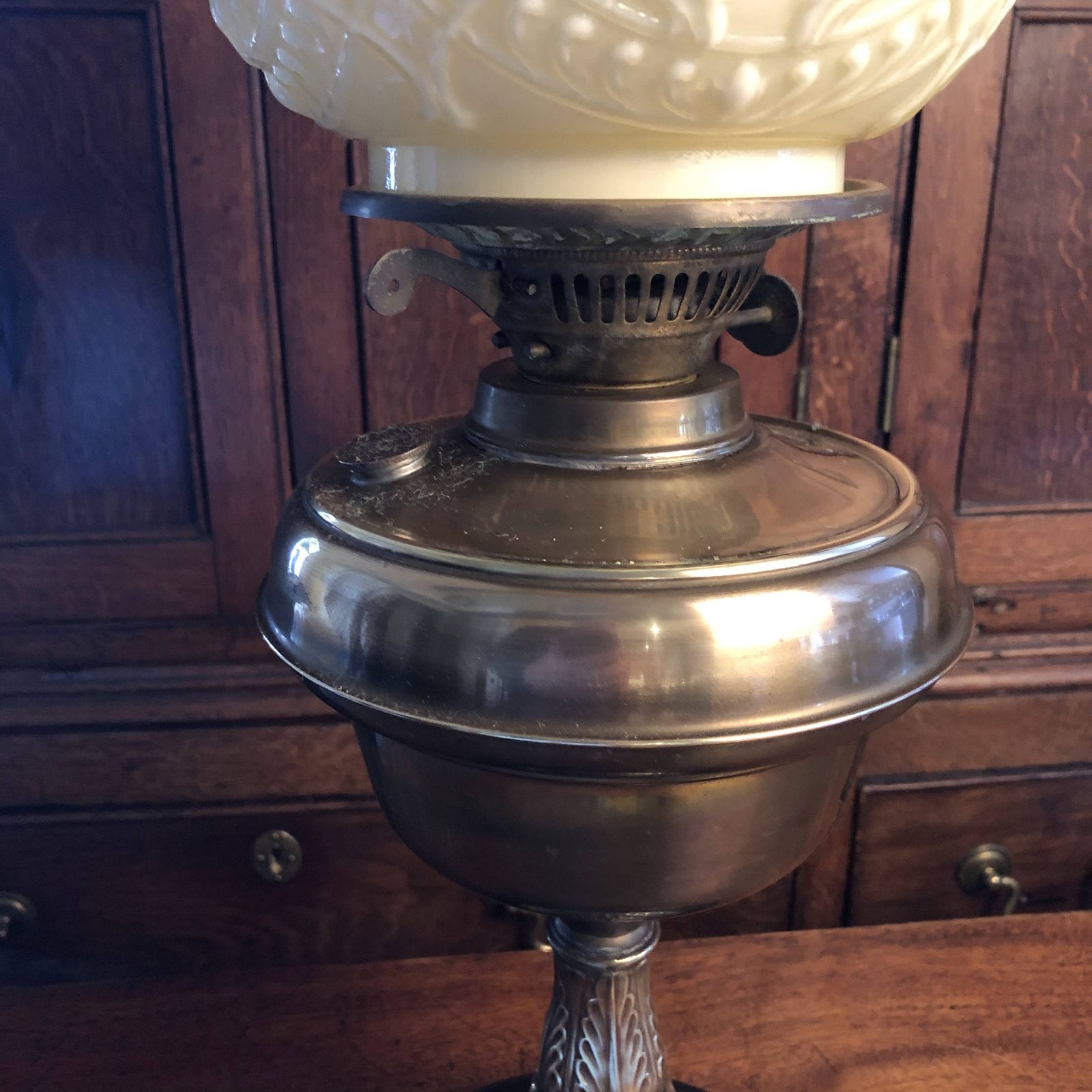 Large Victorian Oil Lamp, 1800s photo Lighting