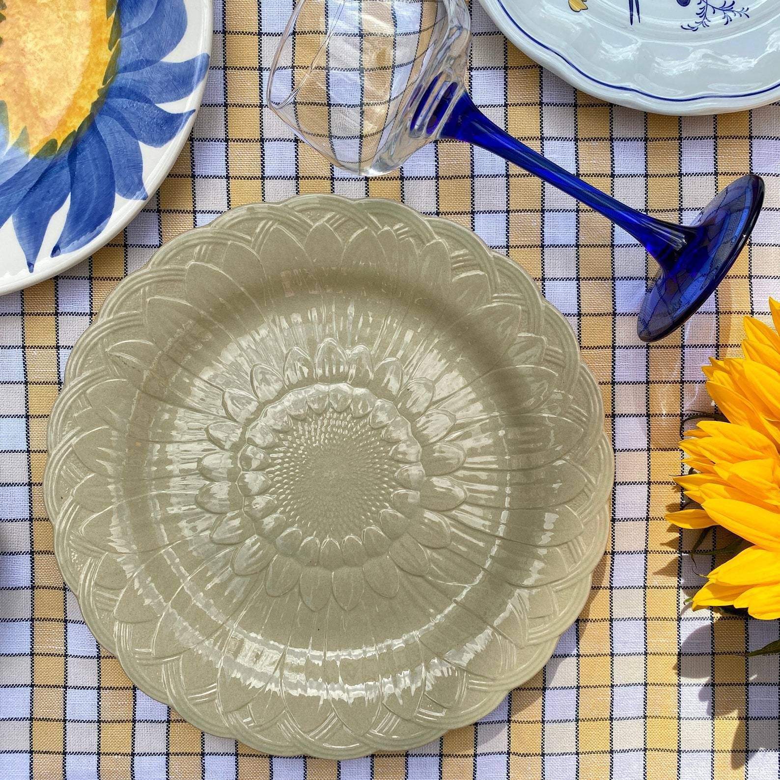 Antique 1877 Wedgwood Majolica Style Sunflower Plate photo Home Decor