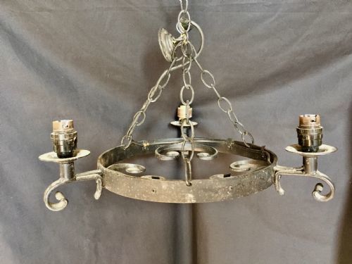 Iron 3 Light Wheel Chandelier