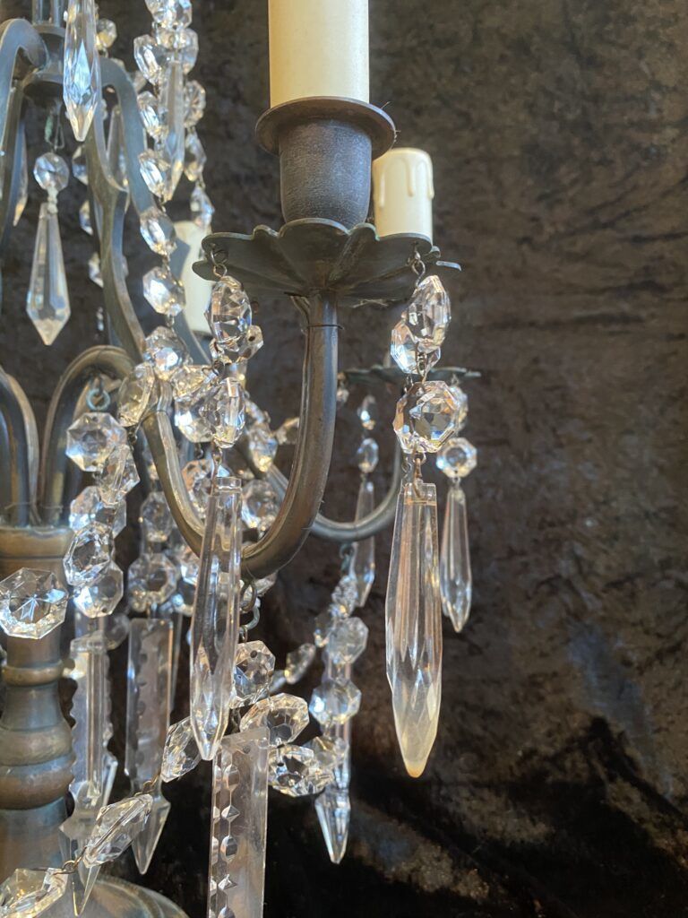 Six Light Antique Table Lamp, 1920s photo vinterior