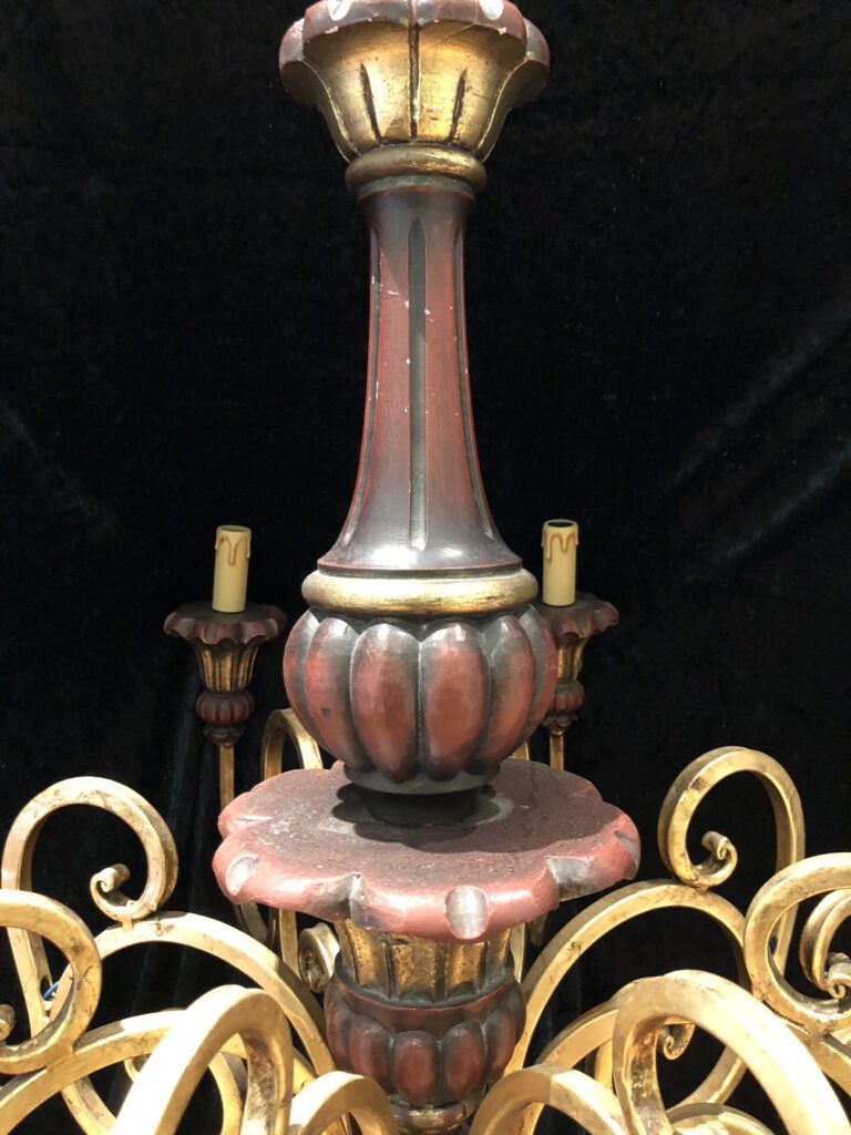 English Wooden Chandelier photo Lighting