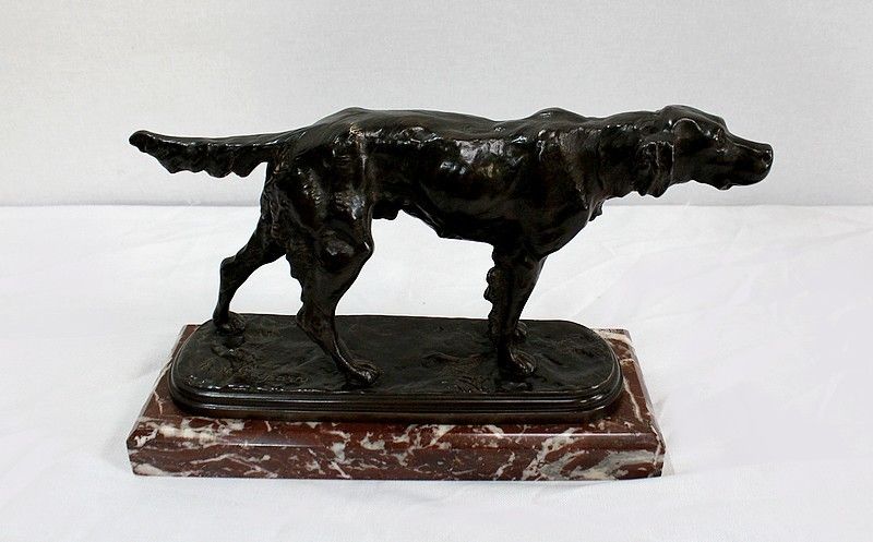 Bronze "Hunting Dog " By E. De Gaspary, Late 19th Century