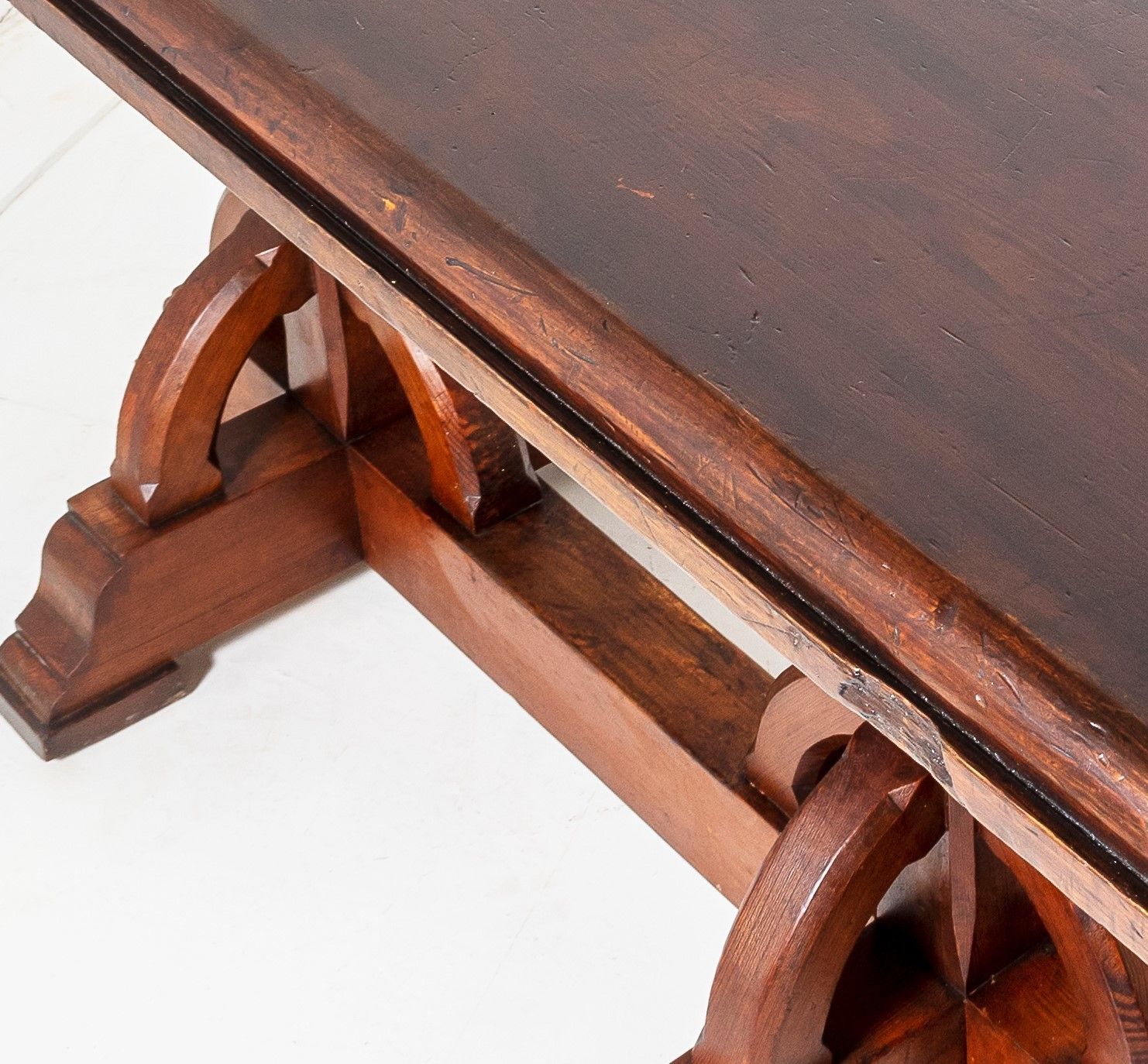 Large Scale Victorian Ecclesiastical Gothic Revival Aesthetic Centre Table In The Manner Of A.W.N Pugin photo for sale