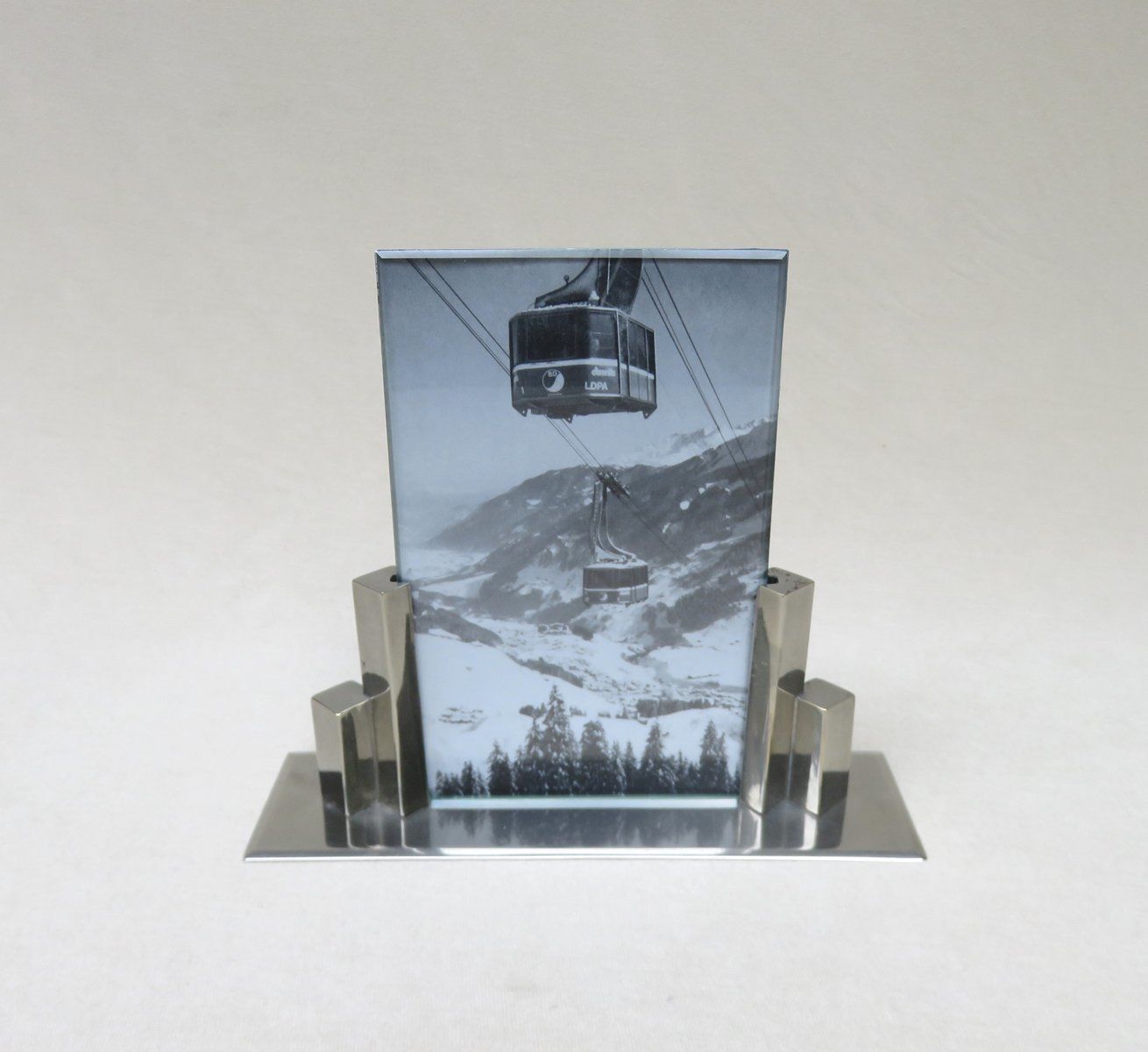 Art Deco Nickel Picture Frame, France photo Home Decor