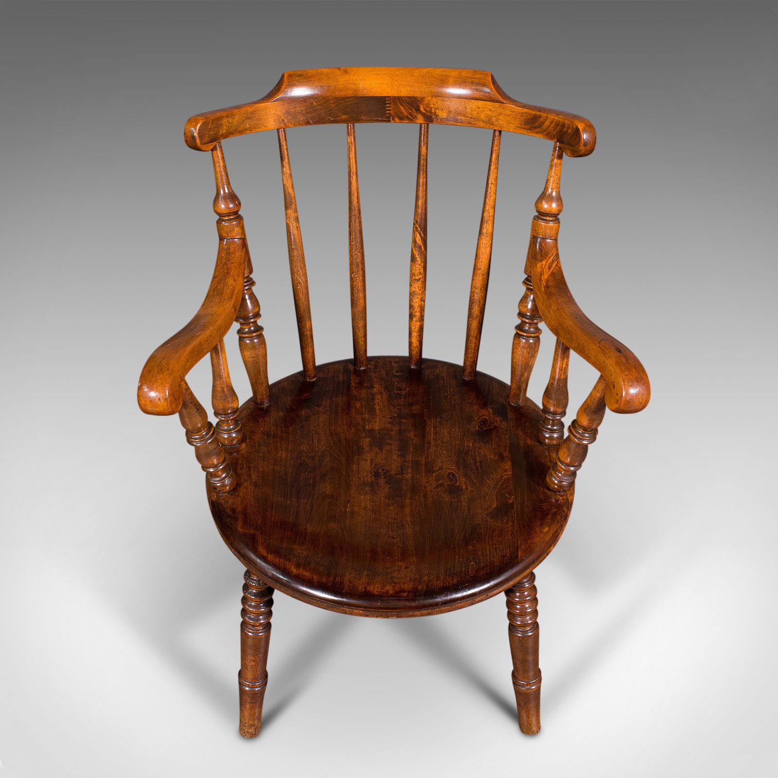Antique Fireside Elbow Chair, English, Beech, Occasional Seat, C.1890 photo buy