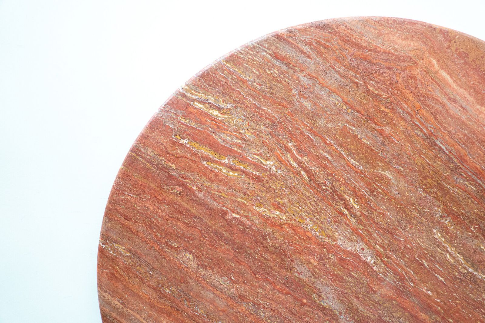 Mid Century Red Travertine Dining Table By Angelo Mangiarotti, Italy, 1970s photo for sale
