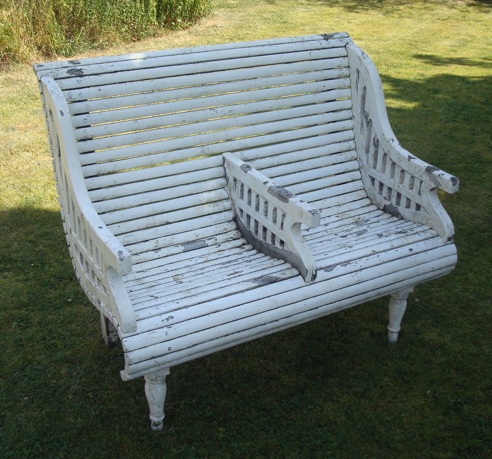 C20th Stylish Teak Garden Seat photo Garden Furniture