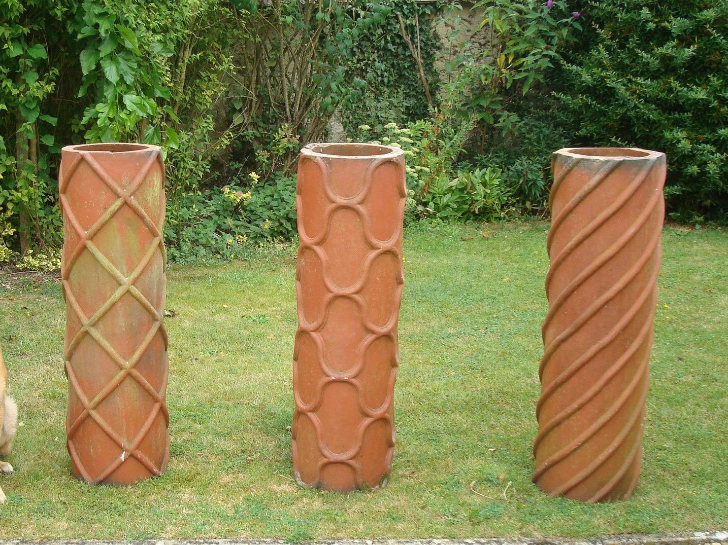 19th Century Trio Of Large Terracotta Chimney Pots