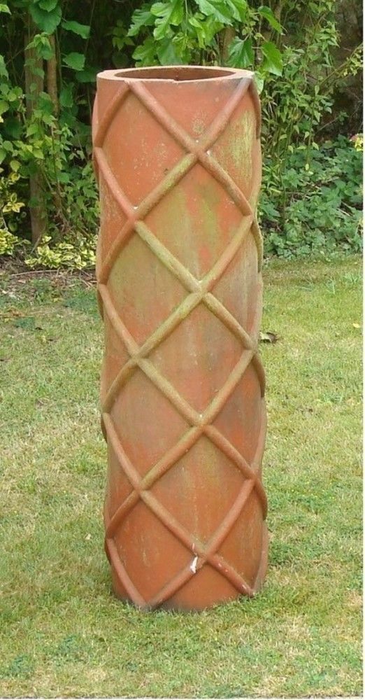 19th Century Trio Of Large Terracotta Chimney Pots photo Garden Decor