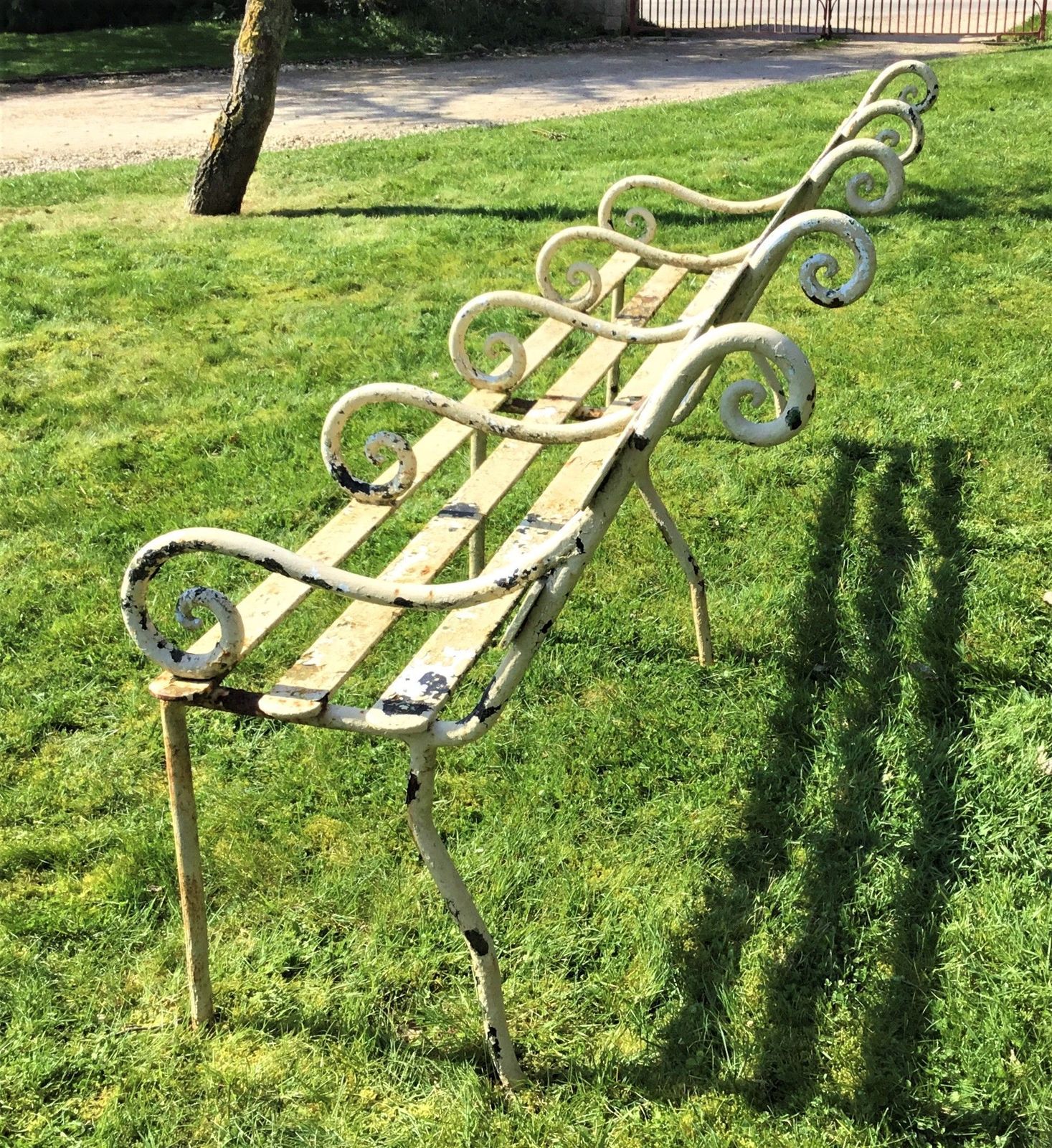 C19th Iron Four Seater Garden Seat Bench photo Garden Furniture