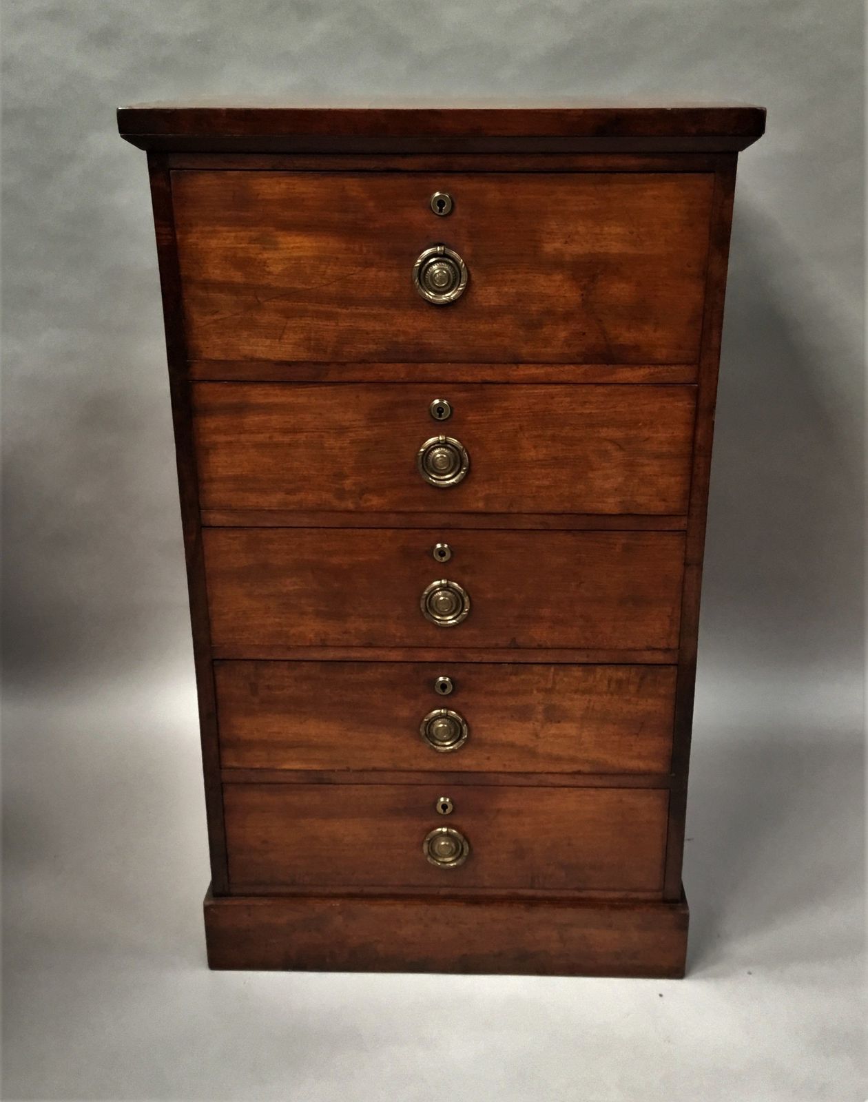 Regency Mahogany Secretaire Chest Of Drawers Pedestal Cabinet photo furniture